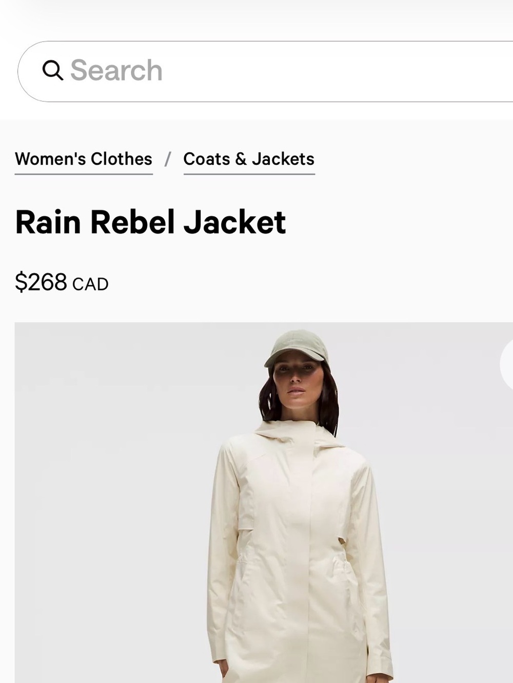 lululemon athletica Rain Rebel Jacket off white